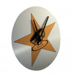 Custom Imprinted 8 1/8 inch Silver Full Color Round Clock