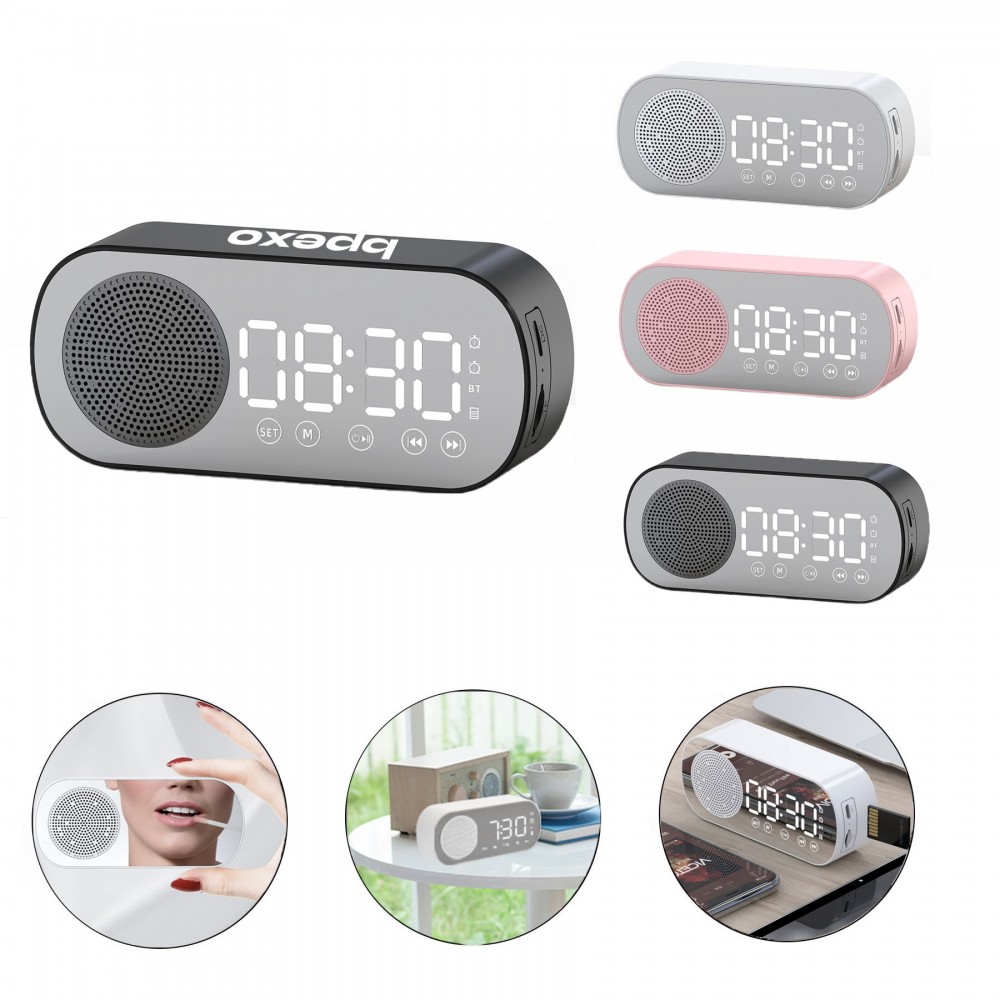 Bluetooth Speaker with Digital Alarm Clock Logo Printed