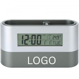 2 in 1 Alarm Clock Pen Holder with LCD Display Branded  2 in 1 Alarm Clock Pen Holder with LCD Display Branded