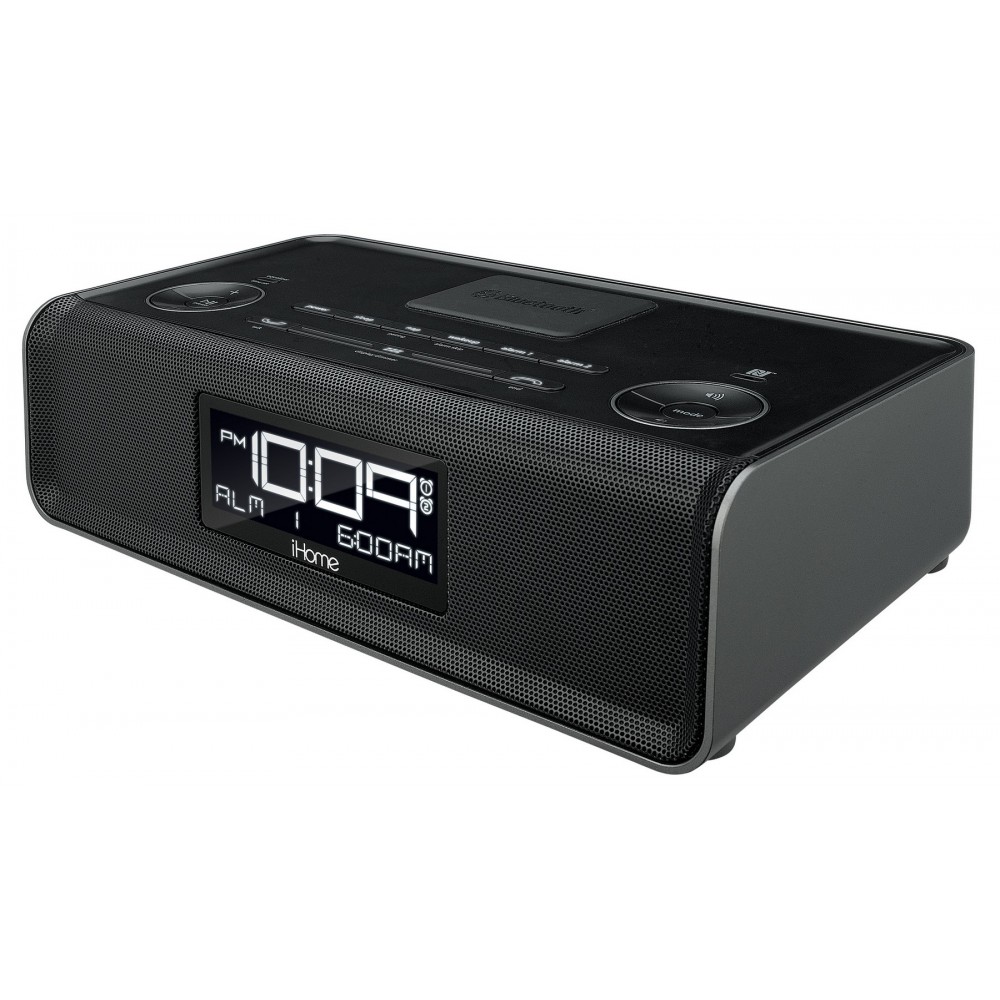 Logo Printed Bluetooth, Dual Alarm FM Stereo Clock Radio w/ Speakerphone & USB Charging Port