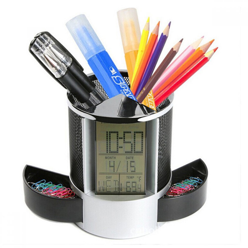Desk Caddy with Weather-Station Logo Printed Desk Caddy with Weather-Station Logo Printed