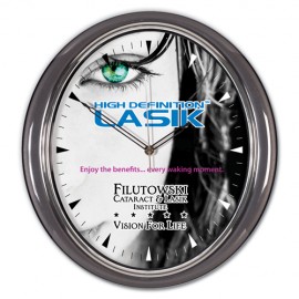 Branded Oval Wall Clock (11 5/8"x12 1/2")  Branded Oval Wall Clock (11 5/8"x12 1/2")
