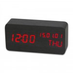 Logo Printed 3 Sets Of Alarms Modern Electronic Led Digital Wooden Alarm