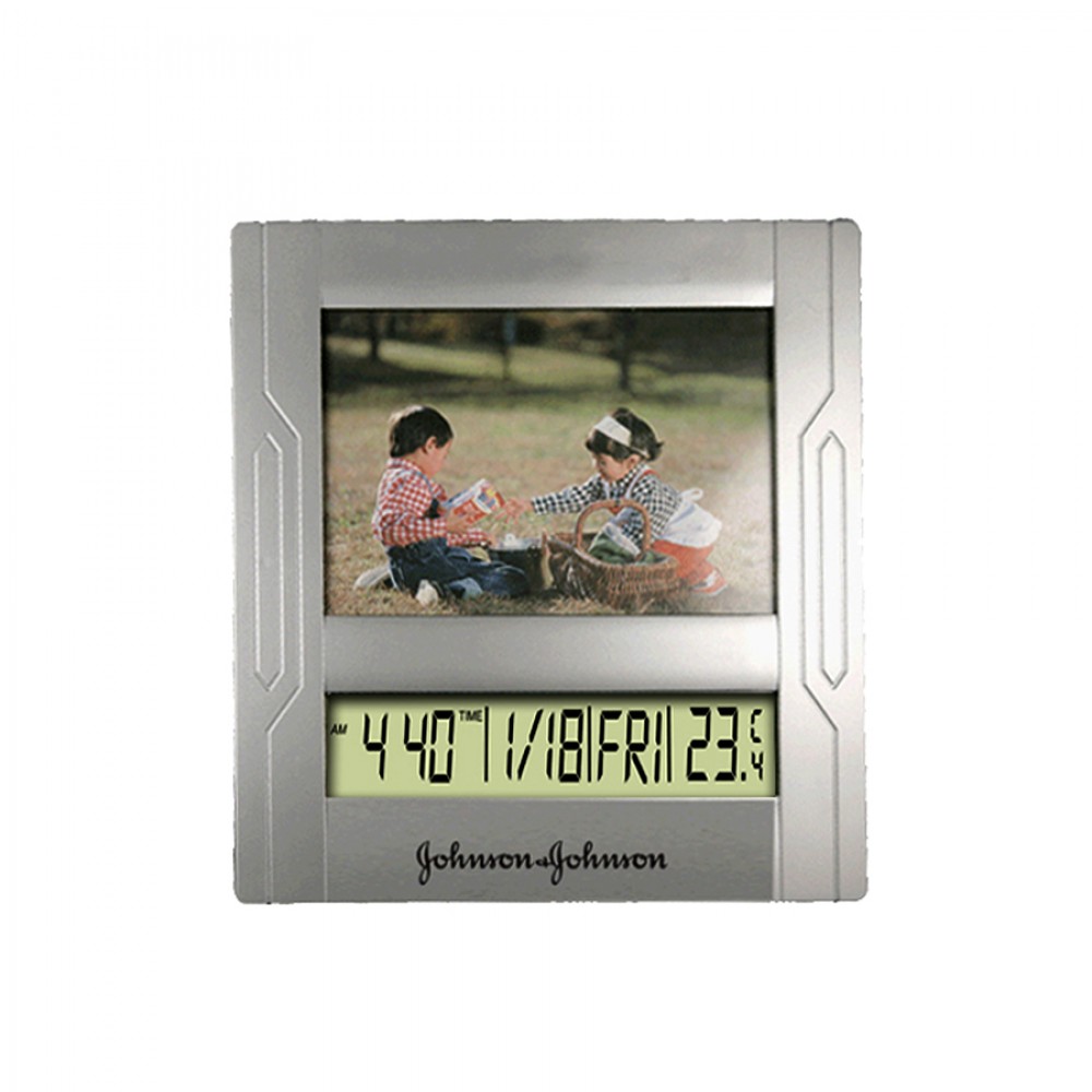 Picture Frame w/ Clock and Calendar Custom Imprinted