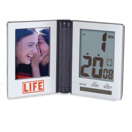Digital Travel Alarm Clock with Photo Frame Custom Imprinted Digital Travel Alarm Clock with Photo Frame Custom Imprinted