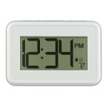 Custom Imprinted La Crosse White Digital Wall Clock w/Indoor Temperature & Countdown Timer