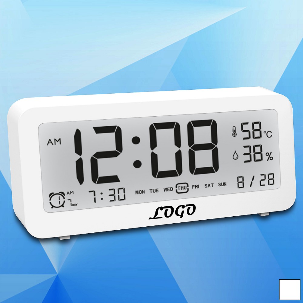 5 13/16'' Digital Desk Clock w/ Touch Button Branded