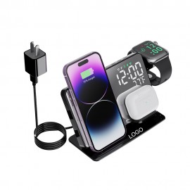 15W Wireless Charger w/Clock Branded  15W Wireless Charger w/Clock Branded