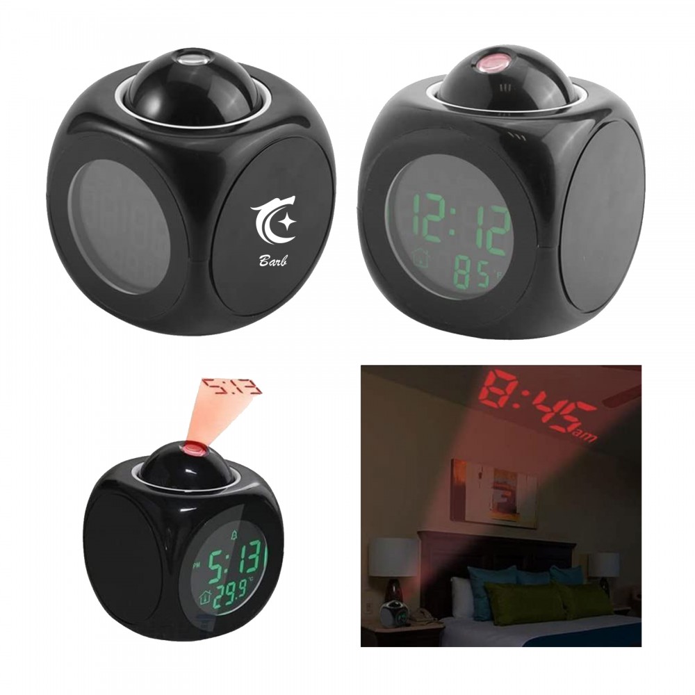 Digital Clock with LED Projector Alarm for Desks Logo Printed Digital Clock with LED Projector Alarm for Desks Logo Printed