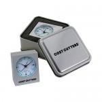 Branded Cast Aluminum Mini Desk Alarm Clock