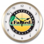Logo Printed 14" Brass Metal Wall Clock