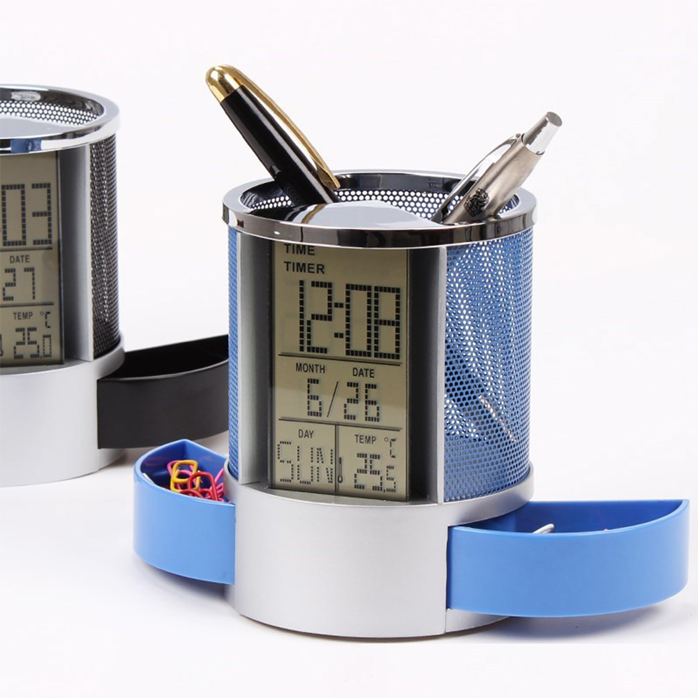 Branded Digital Desk Calendar Pen Holder