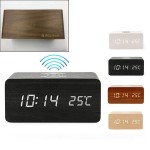 Branded Wireless Charging Wood Led Clock