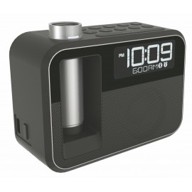 Logo Printed Bluetooth, Dual Alarm, Dual Charging FM Clock Radio w/ Removable, Rechargeable Power Bank