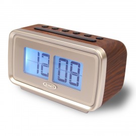 Jensen AM/FM Dual Alarm Clock with Digital Retro "Flip" Display Logo Printed  Jensen AM/FM Dual Alarm Clock with Digital Retro "Flip" Display Logo Printed