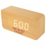 Medium Wooden Alarm Clock w/Sound Triggered Display Branded