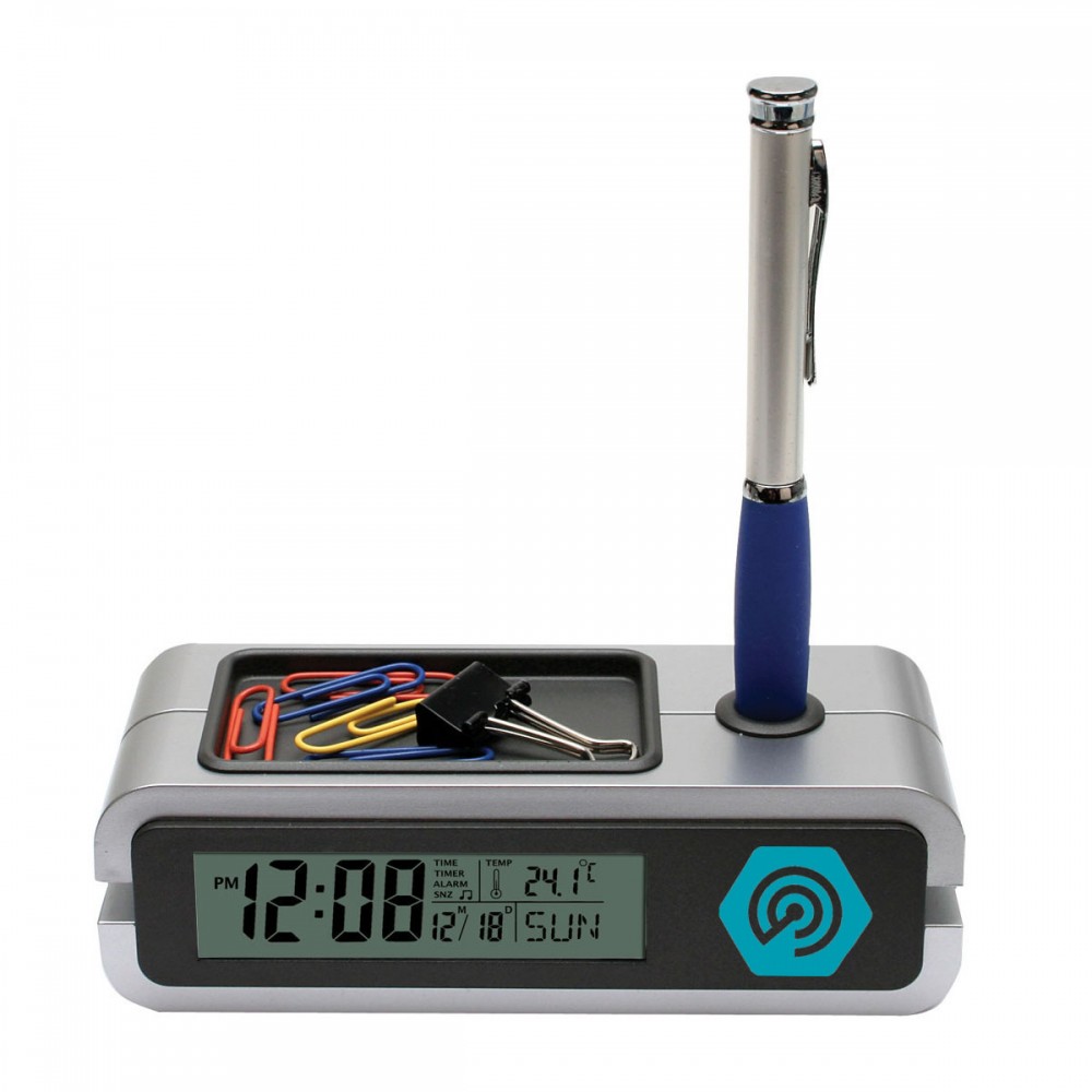Branded Multifunction Desktop Companion w/LCD Alarm Clock Branded Multifunction Desktop Companion w/LCD Alarm Clock
