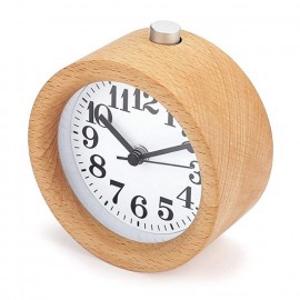 Creative Electronic Quartz Pointer Solid Wood Antique Wood Alarm Clock With Lights Custom Imprinted