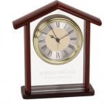 Branded 7 inches Glass Rosewood Piano Finish Steeple Clock (screen printed)