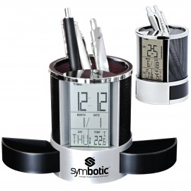 Logo Printed Multi-Function Desk Caddy Clock  Logo Printed Multi-Function Desk Caddy Clock