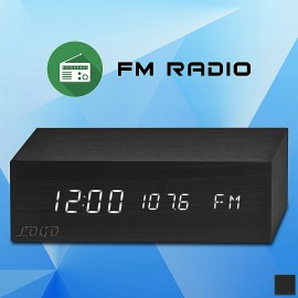Branded Digital Desk Clock w/ Radio  Branded Digital Desk Clock w/ Radio