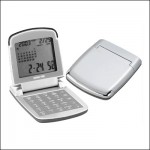 Pocket Calculator w/ Alarm & World Time Clock (3 3/4"x3"x1/2") Logo Printed