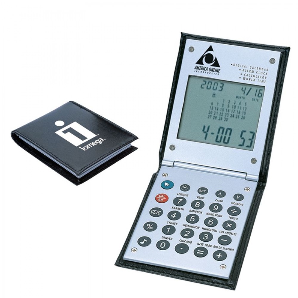 Custom Imprinted Wallet Calendar/ Alarm Clock/ Calculator