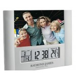 Silver Digital Clock Photo Frame (7 7/8"x5 5/8") Branded