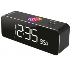Logo Printed Memorex Aluminum Bluetooth Alarm Clock Radio