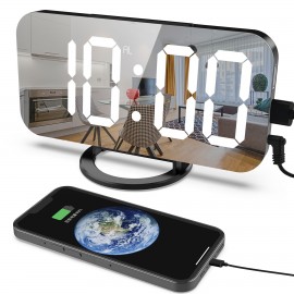 Custom Imprinted LED Electric Alarm Clocks Mirror Surface  Custom Imprinted LED Electric Alarm Clocks Mirror Surface