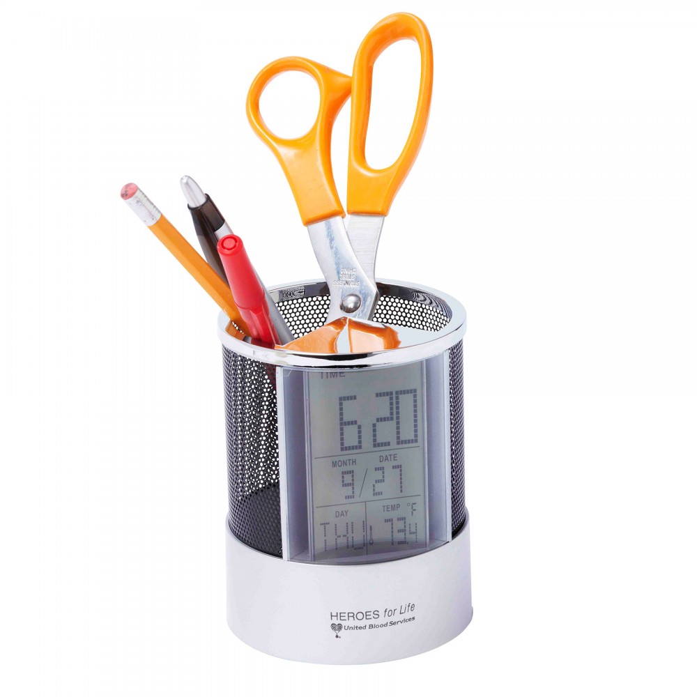 Pen Holder Clock Custom Imprinted Pen Holder Clock Custom Imprinted