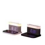 Logo Printed LED Digital Alarm Clock with Wireless Charging