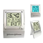 Logo Printed Light Up Clock with Digital Thermometer