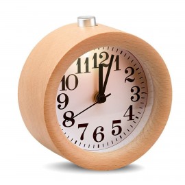 Branded Wood Alarm Clock with Nightlight