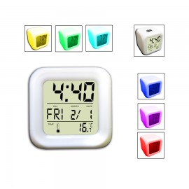 Logo Printed Cube Mood Clock with Musical Alarm