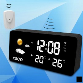 Wireless Digital Desk Clock w/ Forecast Branded