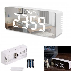 Logo Printed Mirror Surface LED Digital Alarm Clock