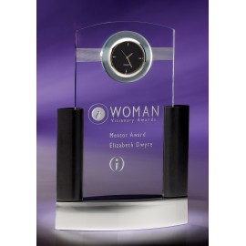Neopolitan Jade Crystal Clock Award Custom Imprinted