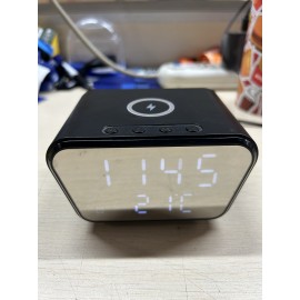 Digital Alarm Clock with Wireless Charger Branded