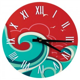 Full Color Round Wall Clock, 8.125" dia Logo Printed