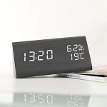 Branded Humidity Temperature Wood Alarm Clock