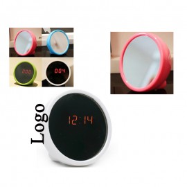Custom Imprinted Stylish Beauty Mirror w/LED Alarm Clock