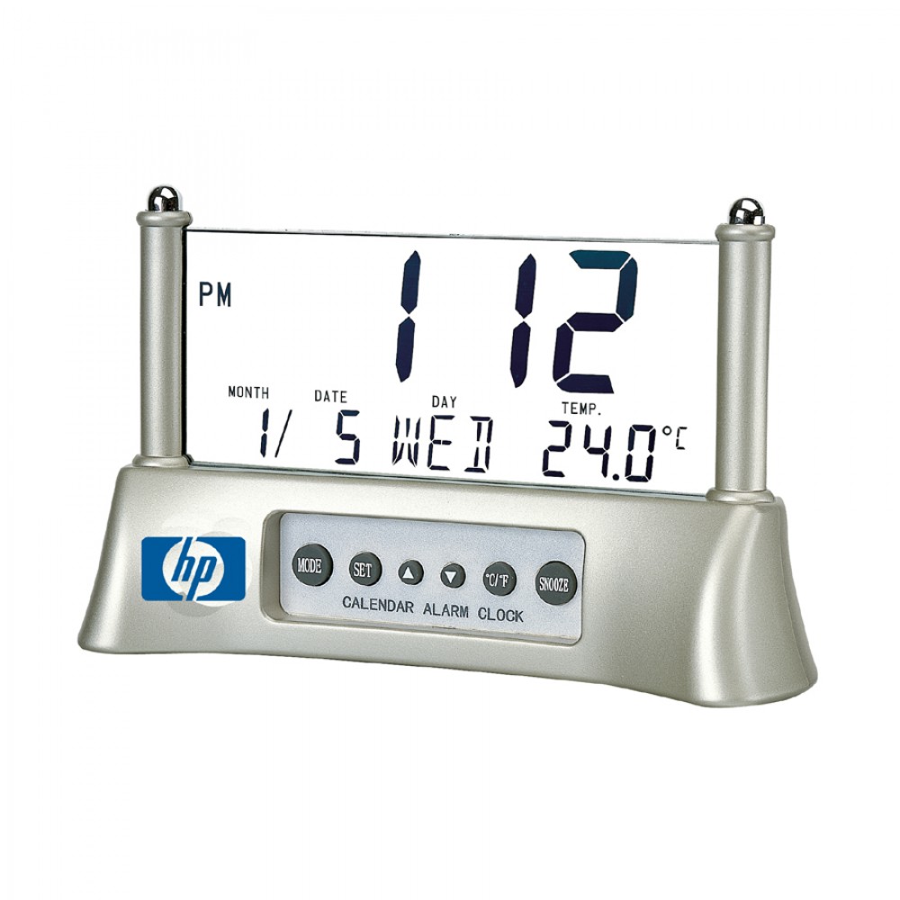 Desktop or Bedside LCD Readout Alarm Clock Custom Imprinted Desktop or Bedside LCD Readout Alarm Clock Custom Imprinted