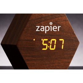 Modern Hexagon LED Clock Branded