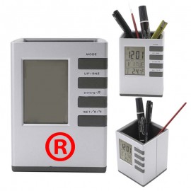 Logo Printed Pen Holder Digital Clock Logo Printed Pen Holder Digital Clock