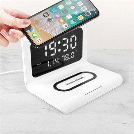 Custom Imprinted Digital Alarm Clock with Wireless Charger