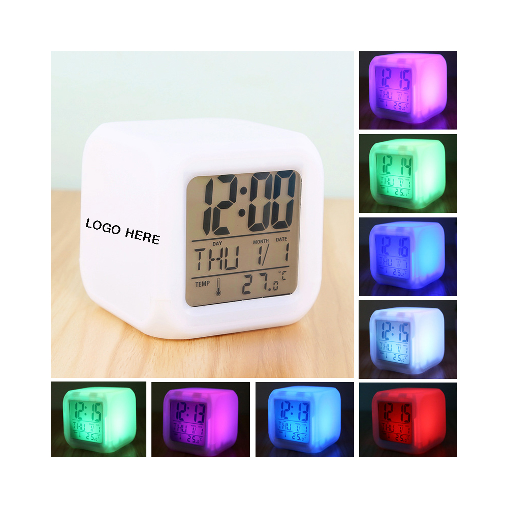 Color Changing Digital Alarm Clock Branded Color Changing Digital Alarm Clock Branded