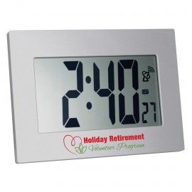 Custom Imprinted Large Display Radio Controlled Atomic LCD Wall or Desk Clock  Custom Imprinted Large Display Radio Controlled Atomic LCD Wall or Desk Clock