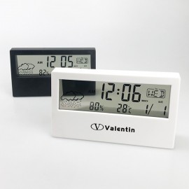 Custom Imprinted Transparent LCD Thermometer Hygrometer Clock