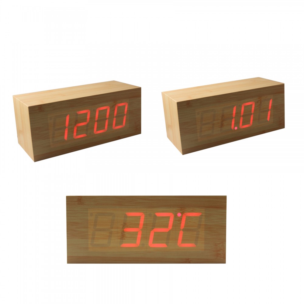 Branded Wooden Digital Clock